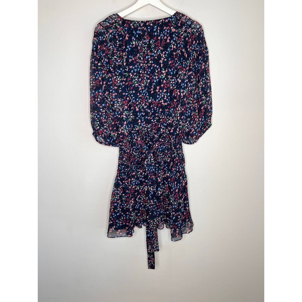 Ted Baker Casadee Puff Sleeve Smock Panel Wrap Mini Dress Navy Women's Size 6 - Picture 12 of 14